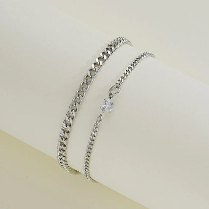 Ensemble de 2 pièces de Bracelets de Couple en acier inoxydable pour femmes et hommes