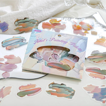 Mr. Paper, 30 pièces, paquet d'autocollants sur le thème de la Palette de couleurs de peinture à l'huile,