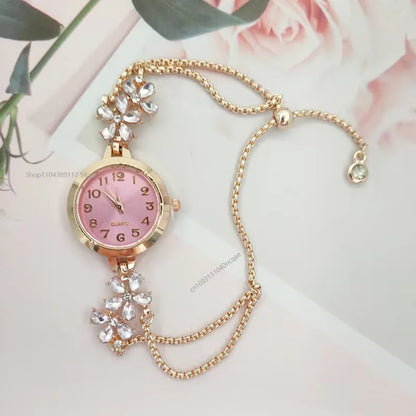Montre-bracelet à quartz de luxe léger pour femme, cristal de verre exquis de qualité supérieure,