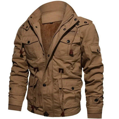 Hommes polaire fourrure doublé épais mi-long coton veste à manches longues automne hiver vestes décontractée