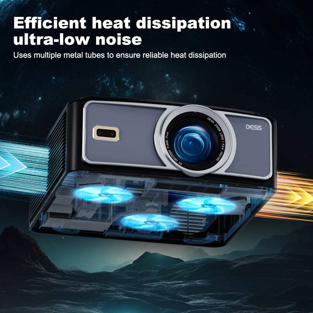 DESS projecteur Full HD 4K 1080P 2500NASI double bande Wifi 6 BT5.2 projecteur Portable bureau maison Android cinéma projecteur intelligent 3D