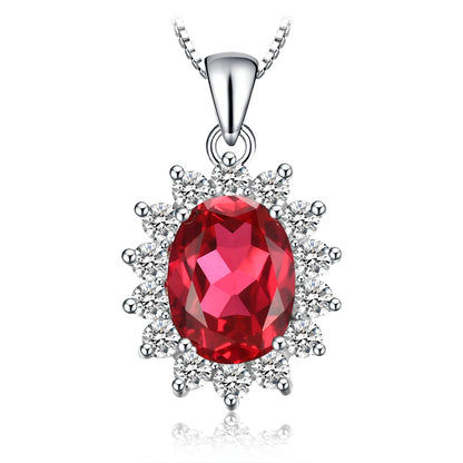 JewelryPalace – collier avec pendentif , en argent Sterling 925, création d'un saphir bleu, rubis, imitation émeraude, sans chaîne