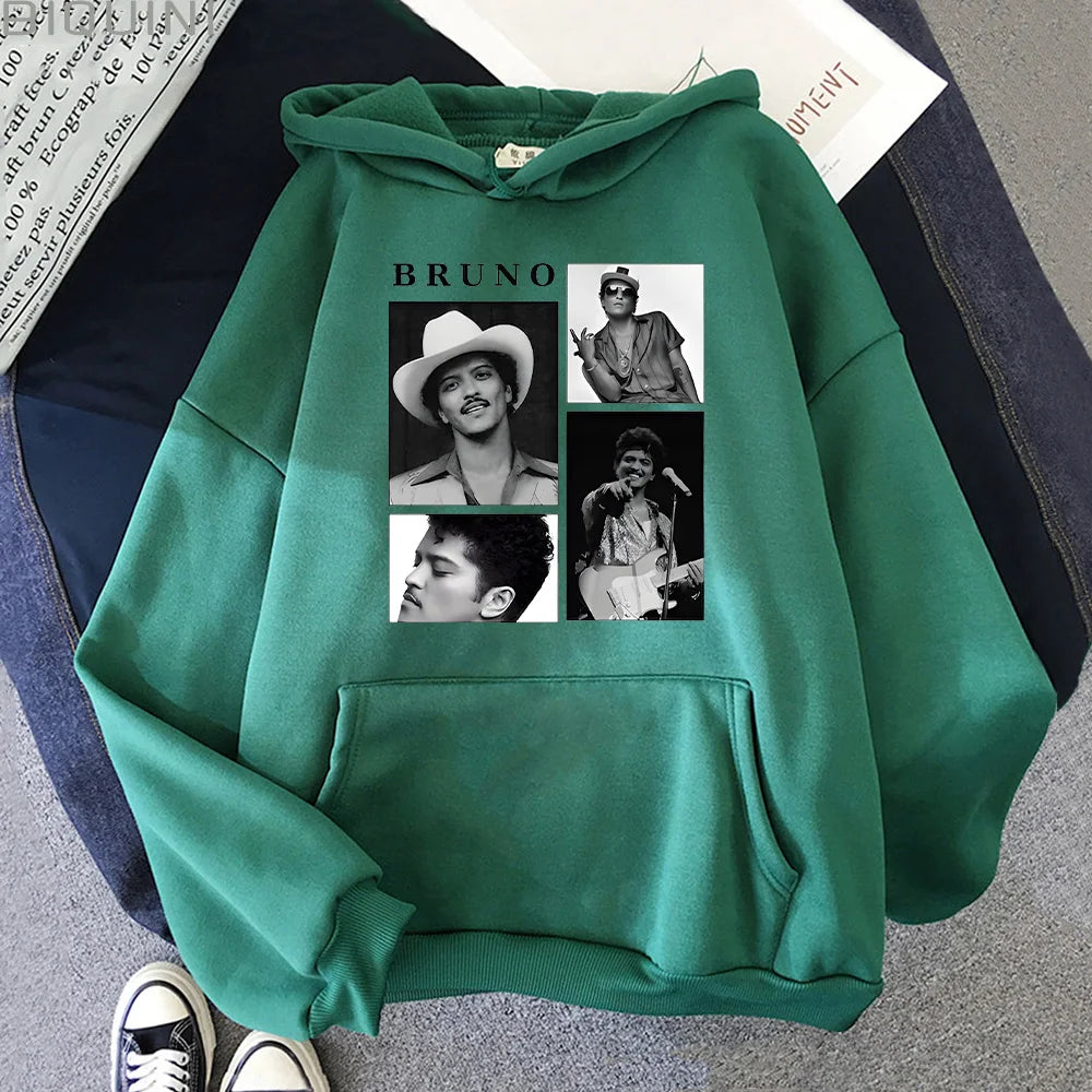 Bruno Grain-Sweat-shirt à capuche vintage unisexe, pull classique, vêtements pour hommes et femmes, Funk Soul Music Merch
