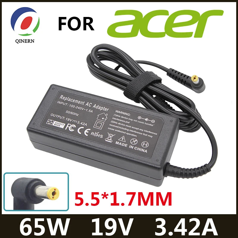 Adaptateur de chargeur d'ordinateur portable ca 19V 3.42A 65W