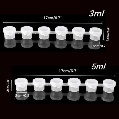 Pot de peinture vide à 10 bandes, 3ml 5ml, Mini récipient de peinture acrylique vide, conteneur de stockage de bandes avec couvercles pour peinture d'art et d'artisanat