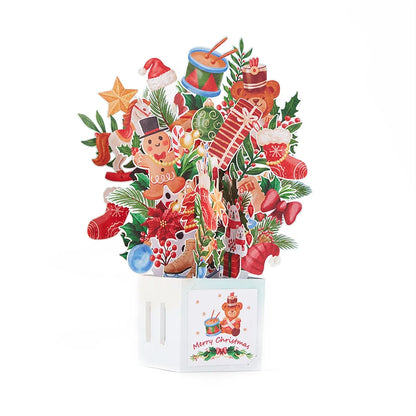 Cartes de vœux pour arbre de noël, carte Pop-Up tridimensionnelle pour chat, carte postale 3D avec enveloppe, fournitures de vacances