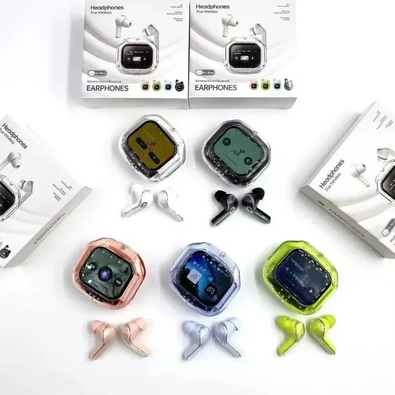 Écouteurs sans fil compatibles Bluetooth, écran LCD, TWS