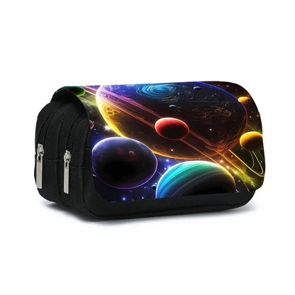 Cosmic Planet – étui à stylos à rabat Double couche pour garçons et filles, meilleurs cadeaux, fournitures scolaires de dessin animé 3D, sacs à crayons pour enfants
