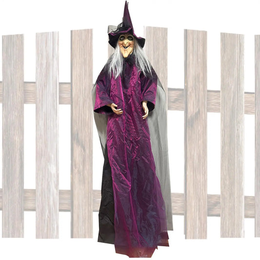 Sorcière lumineuse activée par le son d'halloween, fantôme suspendu, accessoires effrayants pour maison hantée, Bar, salle secrète, cour extérieure, fête dans le jardin