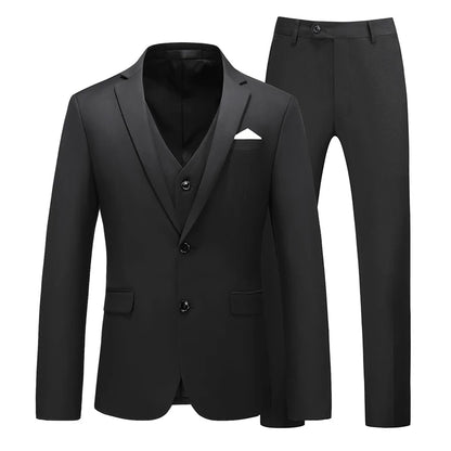 Costume vert clair pour Homme, 3 pièces (veste + pantalon + gilet), noir, gris, rouge, Terno Masculino, mode Slim, taille asiatique M-6XL