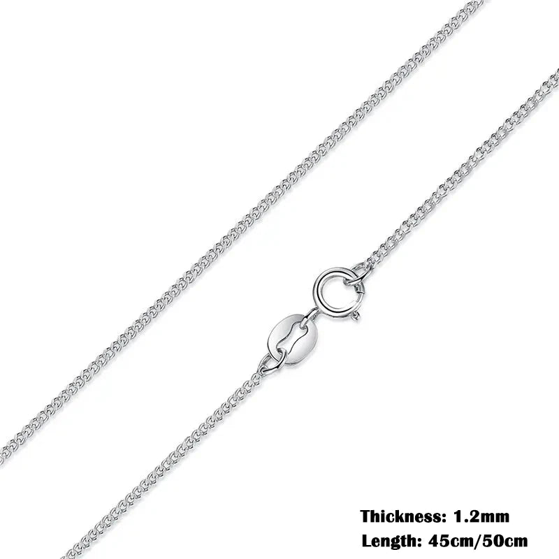 BAMOER classique basique o-chaîne 100% 925 argent Sterling fermoir mousqueton réglable collier boîte chaîne bijoux de mode pour les femmes