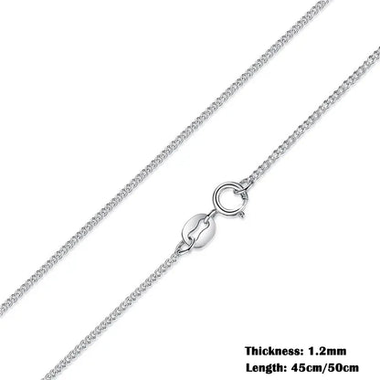 BAMOER classique basique o-chaîne 100% 925 argent Sterling fermoir mousqueton réglable collier boîte chaîne bijoux de mode pour les femmes