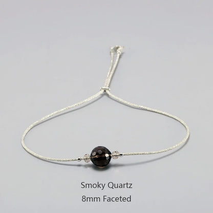 Bracelet en pierre de lune fait à la main, corde fine avec cristal naturel, perles en argent Sterling 925, Bracelets personnalisés pour femmes