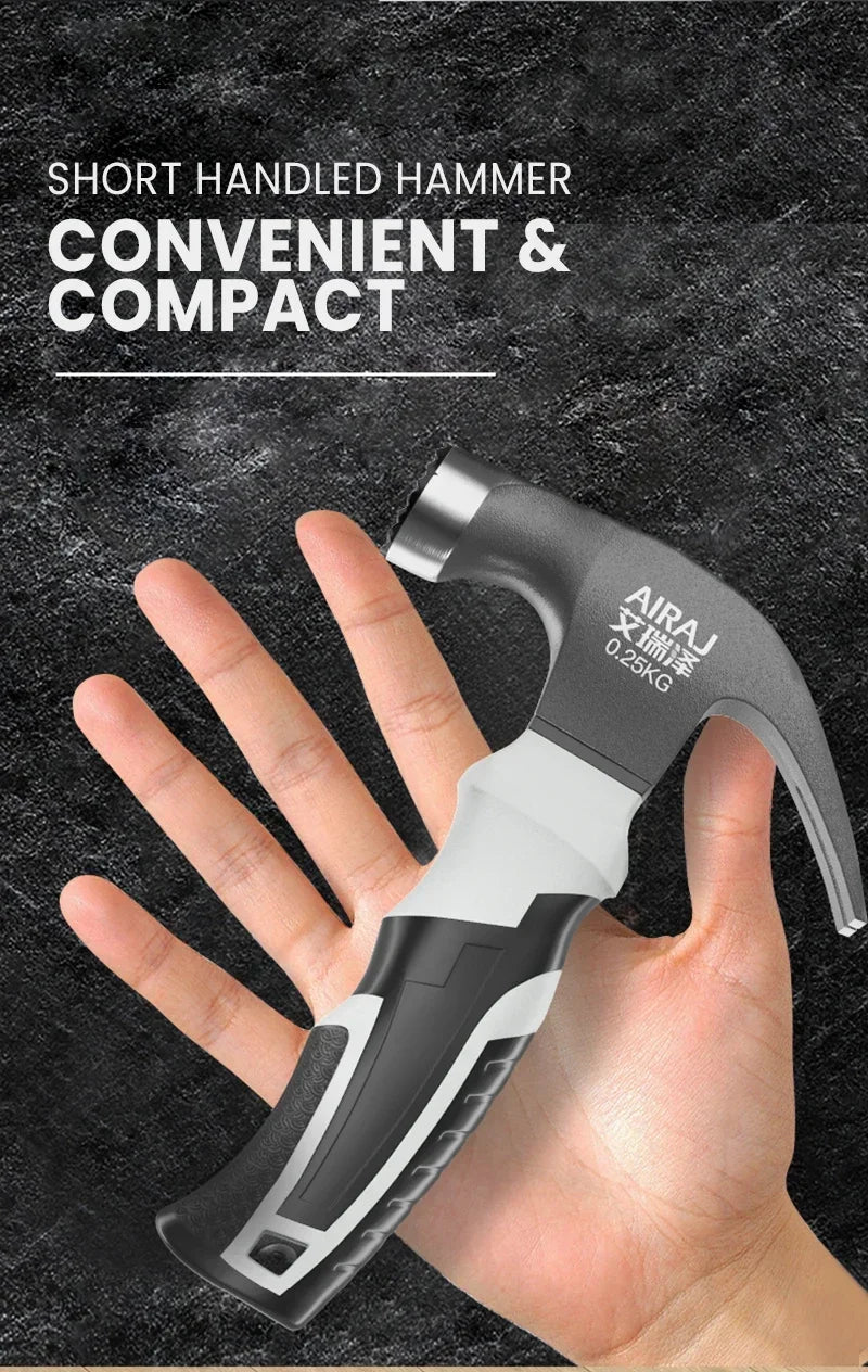 Damaly, Mini marteau à croissant, marteau multifonctionnel, marteau pour le travail du bois domestique, clous à tirer, petit manche court