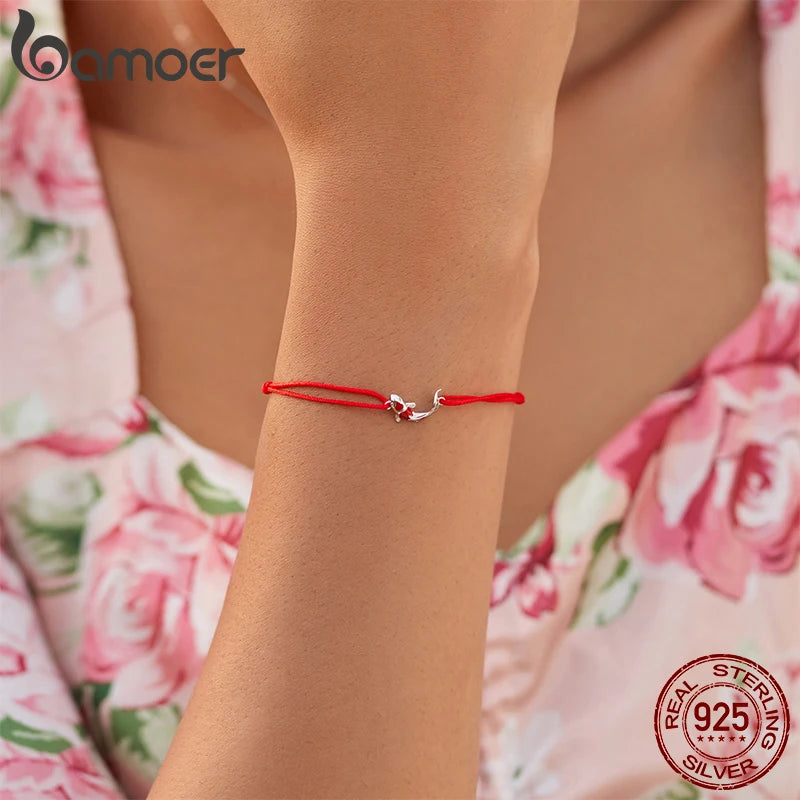 Bamoer 925 argent Sterling émail rouge poisson