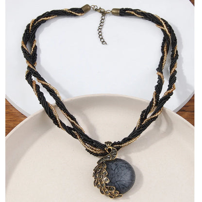 Collier ras du cou ethnique bohémien pour femmes, fait à la main, perles multicouches, bijoux de décoration en cristal
