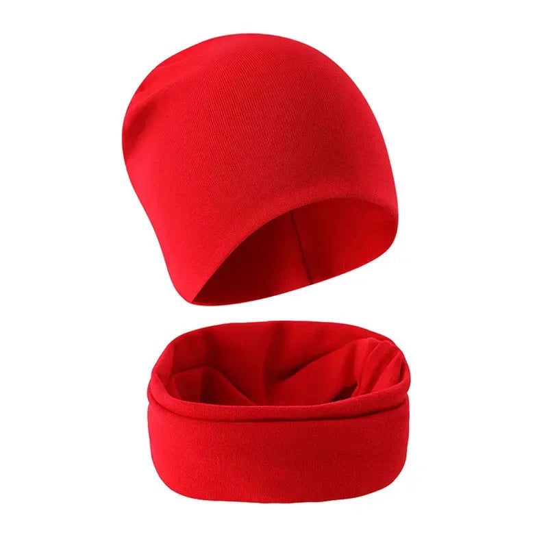 1-14Y automne hiver couleur unie doux chaud activités de plein air casquette écharpe pour filles et garçons infantile chapeaux ensemble enfants bonnets casquette