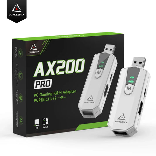 AIMZENIX AX200PRO Keyboard and Mouse Adapter, High Performance Converter | Compatible with Popular FPS Games | PC and NS Platforms