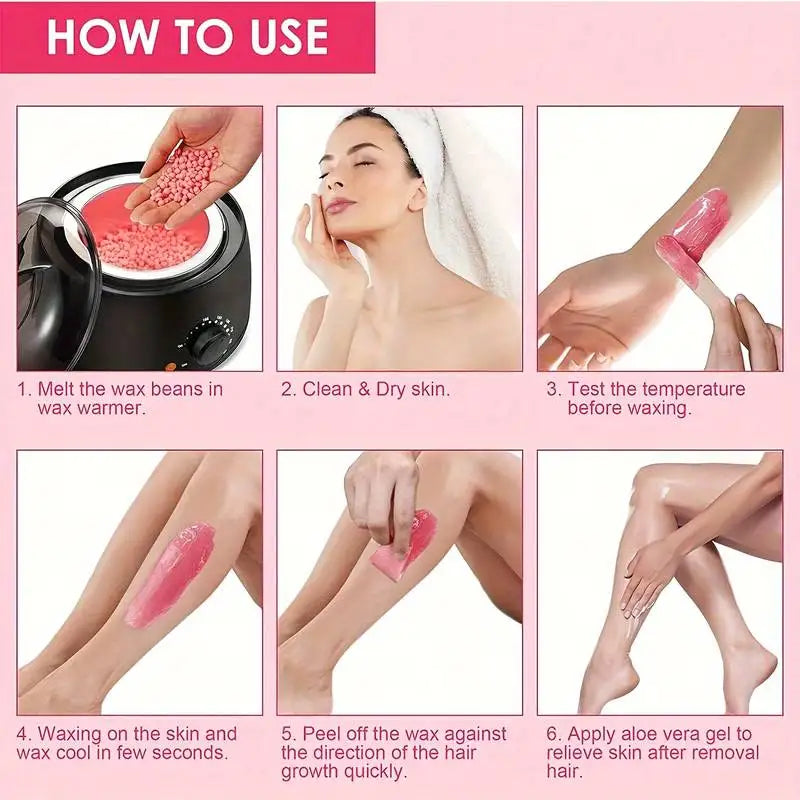 Perles dépilatoires pour épilation à chaud, 50g, avertir, chauffer, indolore, élimination des poils du corps