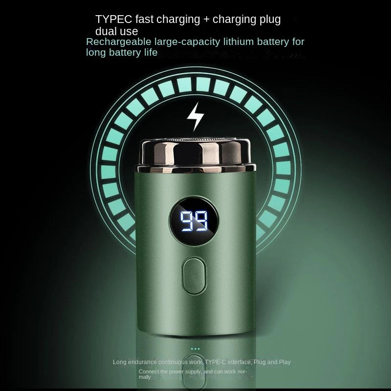 Petit pistolet en acier rasoir type-c rechargeable affichage numérique rasoir électrique pour hommes intelligent portable mini utilisation en voyage