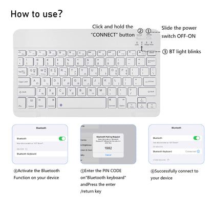 Clavier Bluetooth ultra-fin de langue coréenne à 78 touches