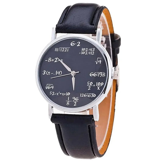montres mode étudiant mathématiques formule équation montre bracelet en cuir montres à Quartz