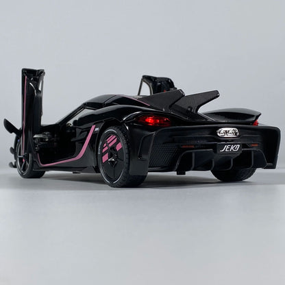 1:24 jesko absolut Supercar alliage métal moulé sous pression modèle voiture son et lumière retirer enfants jouet Miniature véhicule cadeau d'anniversaire