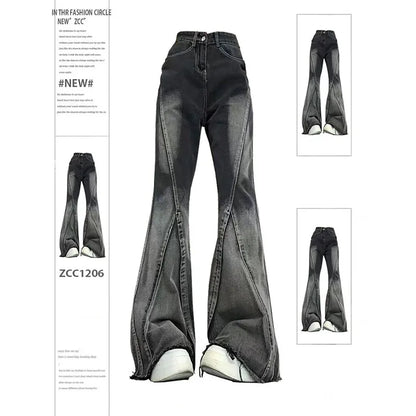 Jean droit taille haute vintage américain pour femme, denim baggy décontracté, surintendant ser, pantalon large Y2K, style grunge High Street, 2024