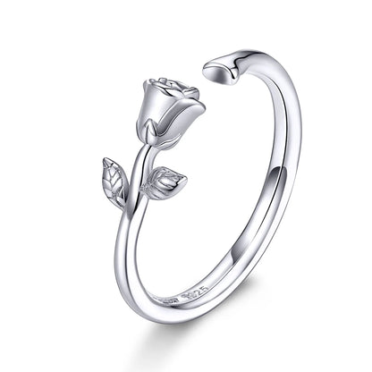 WOSTU-Bagues ajustables en argent regardé 925 pour femme, bijoux originaux empilables, taille ouverte