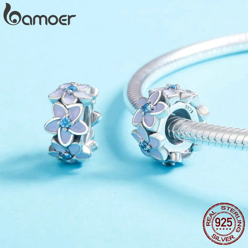 BAMOER authentique 925 en argent Sterling chien empreinte animale chat coeur amour entretoise breloque idéal pour Bracelet l SCC594