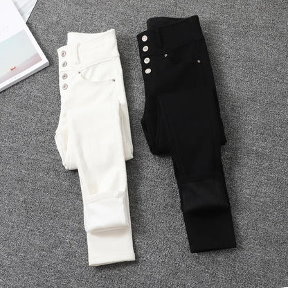 Jean crayon taille haute pour femme, pantalon en denim blanc skinny, leggings coréens, grande taille 34, Vaqueros commandés, Kot Pantolon, décontracté, nouveau
