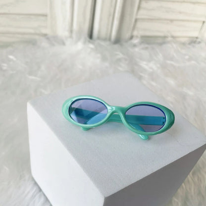 Lunettes de soleil ovales pour poupées en peluche Labubu Kpop idole, accessoires de poupée en plastique à la mode, lunettes mignonnes de décoration