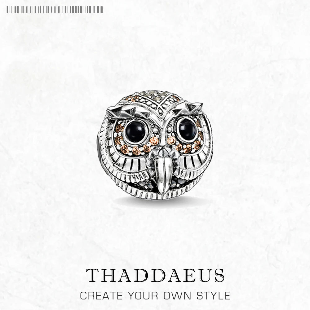 Perles hibou automne 925 en argent Sterling, cadeau européen, accessoires de bijoux pour femmes et hommes