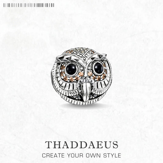 Perles hibou automne 925 en argent Sterling, cadeau européen, accessoires de bijoux pour femmes et hommes