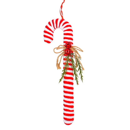 Ornements de crochet de canne de bonbon doux en peluche de Noël, rouge et blanc, arbre de Noël, accessoires de confrontation, décor de fête de vacances parfait
