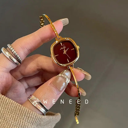 Ankela-Montre rouge pour femmes, rétro, haut de gamme,collection 2025