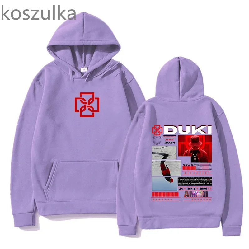 Duki Ameri World Tour 2025 sweat à capuche unisexe Fans imprimer sweats à manches longues automne hiver polaire unisexe Streetwear Hip Hop hauts