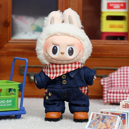 Vêtements de Mini poupée élégants, accessoires de tenue pour poupée Labubu, combinaison de Cowboy occidentale mignonne et chapeau de Cowboy, vêtements cadeau