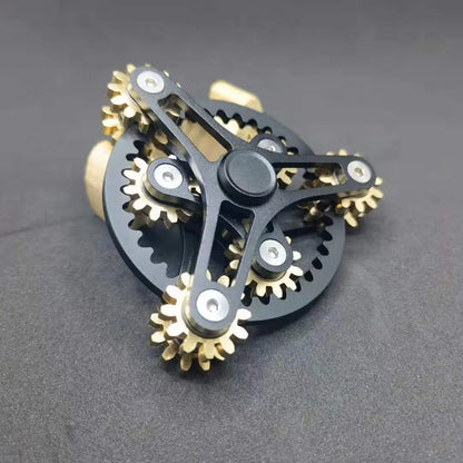 Nouveau design engrenage doigt gyroscope rotor tout en cuivre Fidget neuf dents liaison EDC alliage métallique rotor focalisation décompression jouet