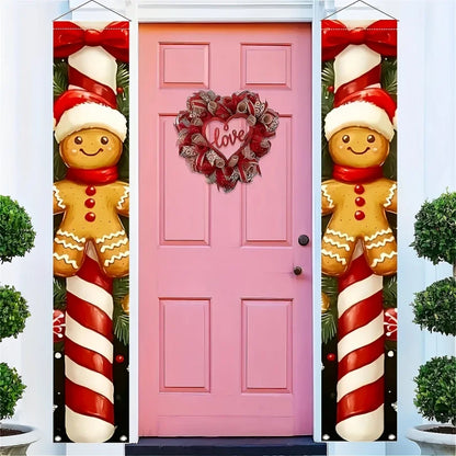 Bannière de porte suspendue de noël, décoration de joyeux noël pour la maison, décor de porte de noël 2025, ornement de noël Notal, nouvel an 2026