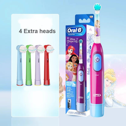 Oral-B-Brosse à dents électrique pour enfants, poils souples, tête de brosse de résubdivision, 2 fonctions d'apprentissage, enfants de 5 ans et plus