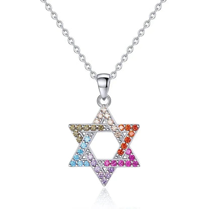 Collier en argent Sterling 925 pour hommes et femmes, étoile de David juive Magen, israël, Judaica, bijoux hébraïques, pendentifs Hanukkah, couleur or