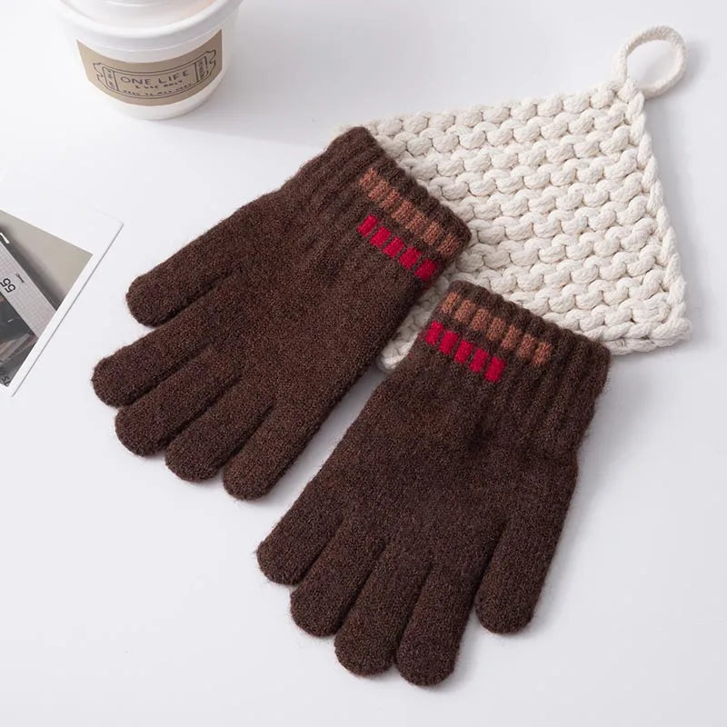 Gants d'hiver pour enfants, mitaines douces tricotées à doigt complet pour garçons de 5 à 12 ans, garde au chaud en plein air, automne