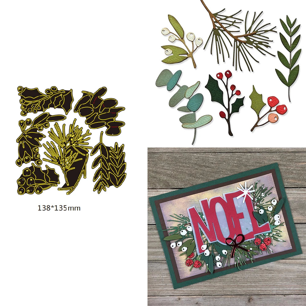 Matrices de découpe en métal, traîneau de renne de noël, JOY of NOEL, pour bricolage, artisanat de Scrapbooking, fabricant de cartes, modèle de gaufrage d'album Photo