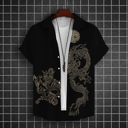 Chemises à manches courtes pour hommes, vêtements graphiques Y-Dragon, chemises 3D, streetwear décontracté, mode, été, déclin, chemisier masculin, 2024
