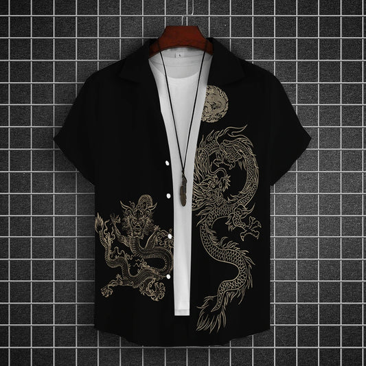Chemises à manches courtes pour hommes, vêtements graphiques Y-Dragon, chemises 3D, streetwear décontracté, mode, été, déclin, chemisier masculin, 2024
