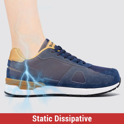 LARNMERN hommes chaussures à bout en acier chaussures de sécurité antistatiques femmes Composite respirant sans lacet travail baskets industries Protection