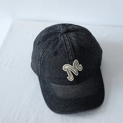 Chapeau de Baseball en Denim avec Lettres Brodées pour Garçon et Fille, Casquette à Visière, Couleur Unie, Protection Solaire, en Coton, Décontracté, pour Enfant, Nouvelle Collection
