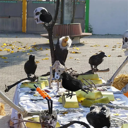 Simulation de Corbeau Noir pour Décoration d'Halloween, Répulsif à Oiseaux, Lutte Antiparasitaire, Pigeon, Jardin, Extérieur