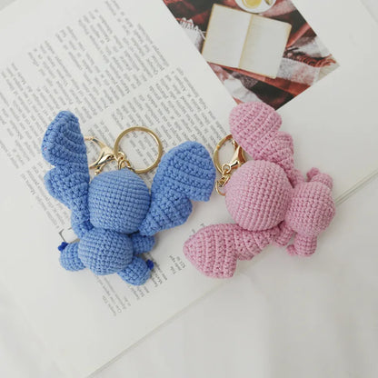 8cm Crochet tricoté point poupées en peluche porte-clés sac à dos tentures petit pendentif saint valentin remise des diplômes cadeaux d'anniversaire